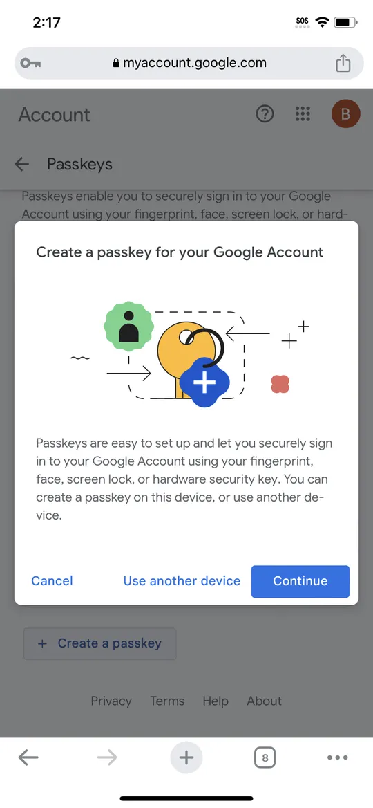 Google: как использовать ключ доступа для входа в аккаунт 7 img 9f56da6278b9 1