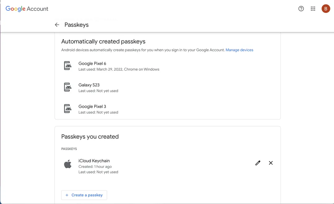 Google: как использовать ключ доступа для входа в аккаунт 9 screenshot 2023 05 05 at 5.27.24 pm
