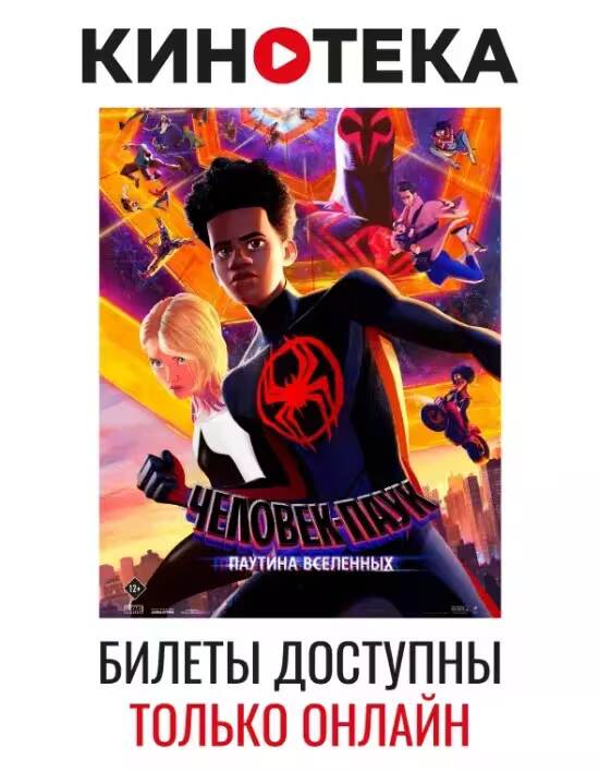 Постер мультфильма Человек-паук: Паутина вселенных с изображением героев и фона