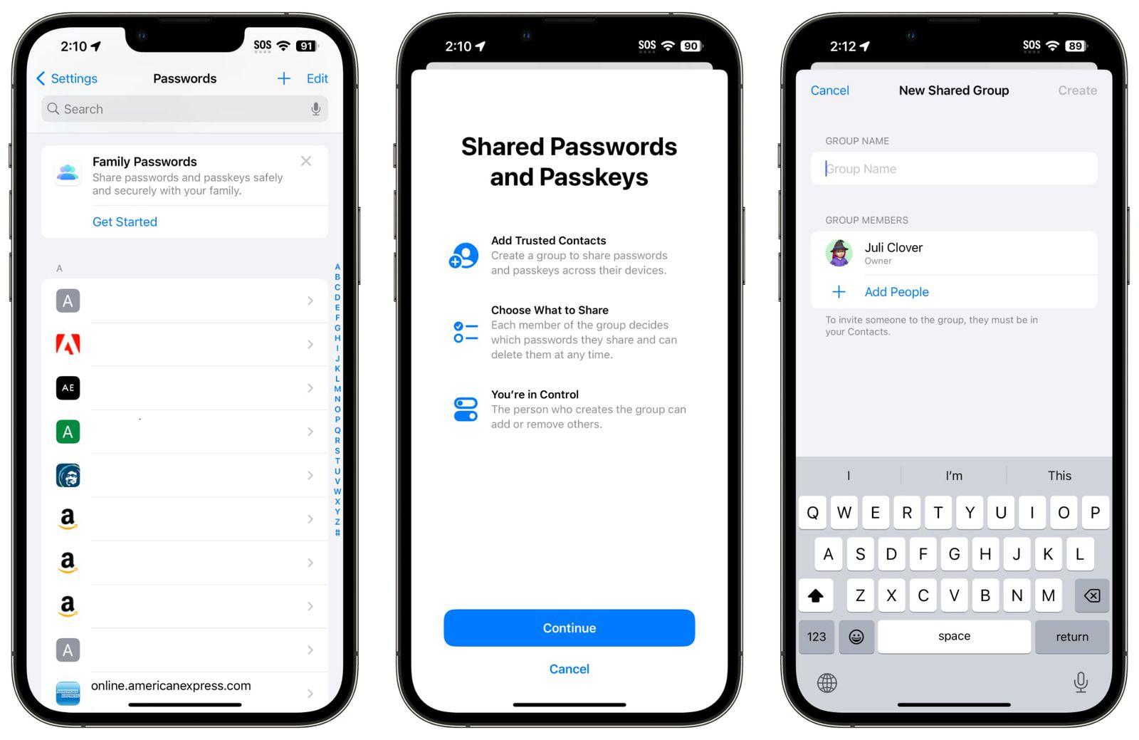 iOS 17 позволяет делиться паролями iCloud с друзьями и родственниками 3 ios 17 shared passwords