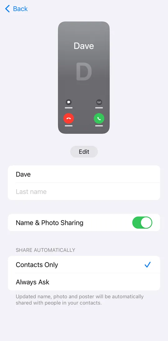 iOS 17: как настроить карточку контакта 8 iOS 17