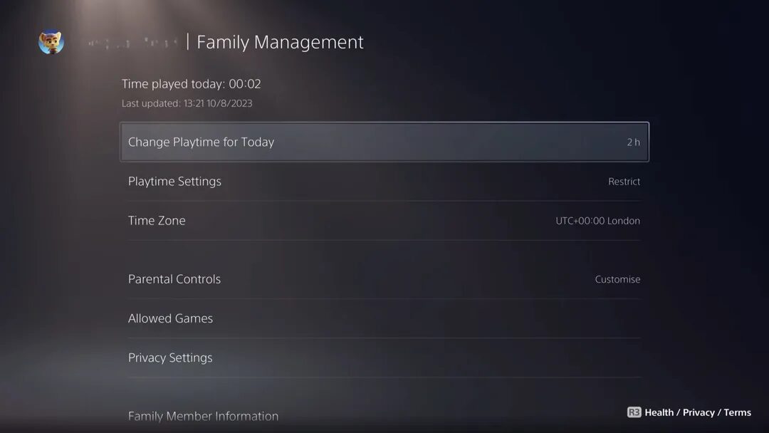 PlayStation 5: как настроить родительский контроль 8 03 ps5