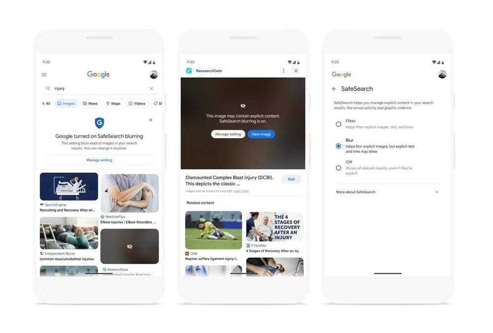 blurring setting google search