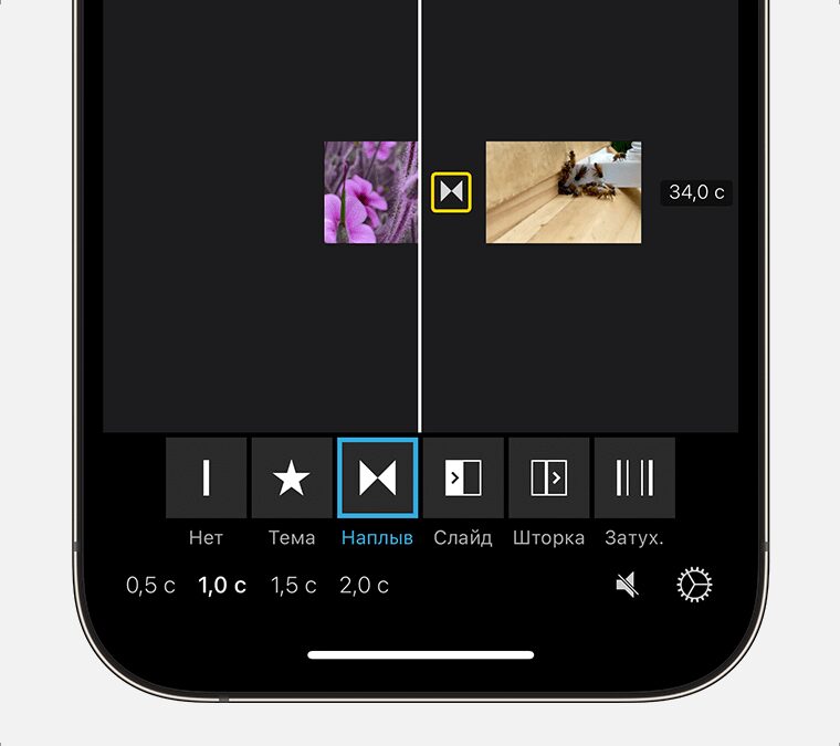 Как объединить видео на iPhone 14 ios 16 iphone 14 pro imovie transition cropped