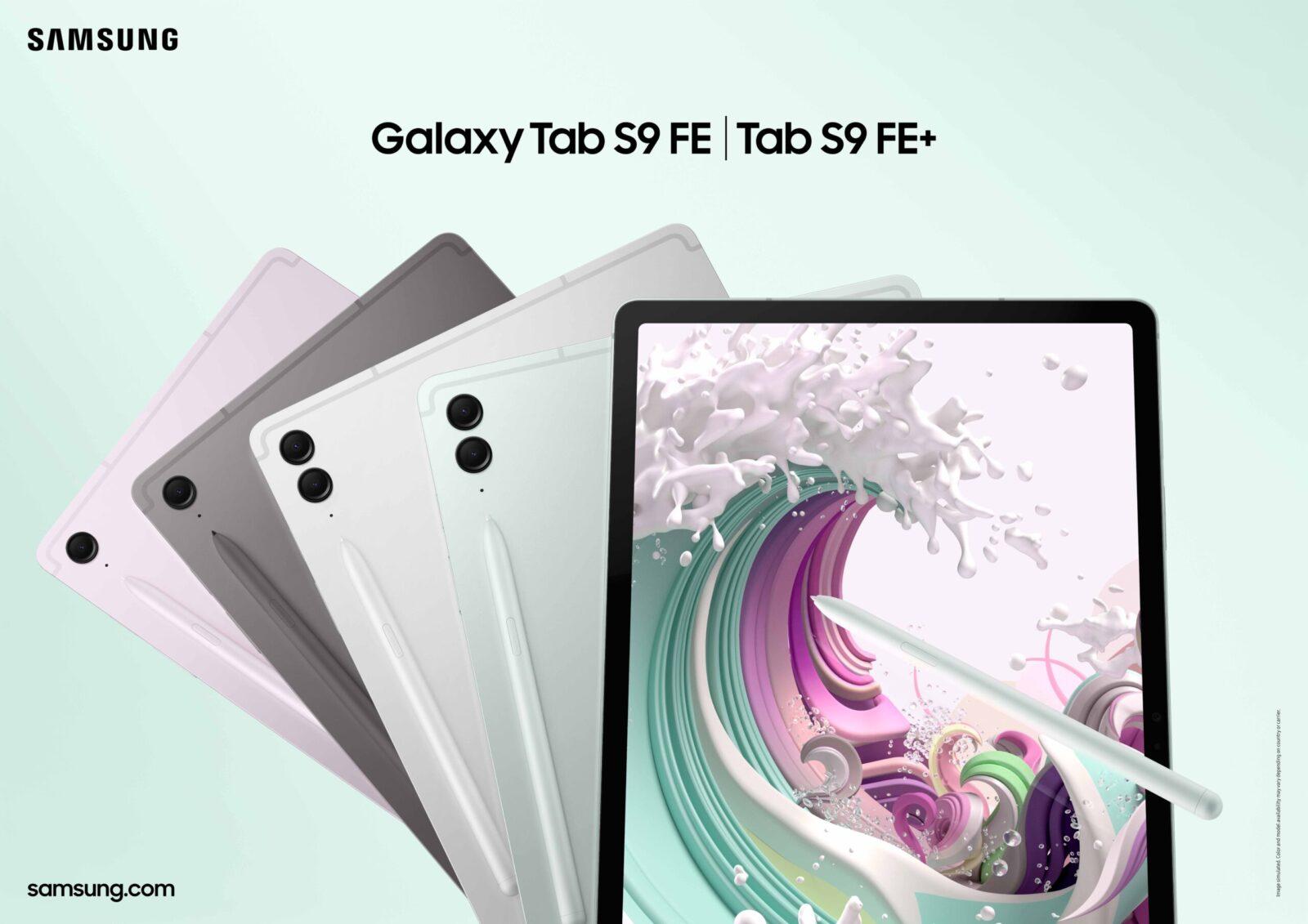Samsung представил Galaxy S23 FE, Tab S9 FE I Tab S9 FE+ и Galaxy Buds FE 22 002 kv combo galaxy tabs9 fe plus tabs9 fe mint silver gray lavender spen 2p scaled