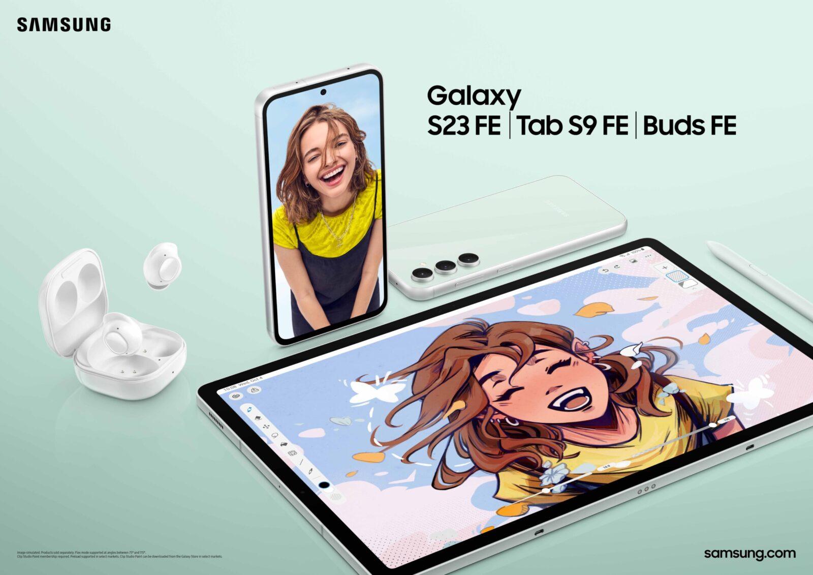 Samsung представил Galaxy S23 FE, Tab S9 FE I Tab S9 FE+ и Galaxy Buds FE 29 010 kv ecosystem galaxy s23 fe tabs9 fe buds fe 2p scaled