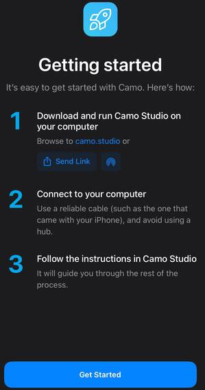 Экран с инструкциями для использования iPhone в качестве веб-камеры в Windows 11