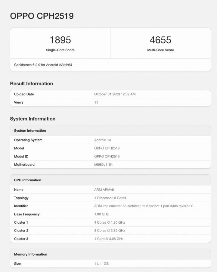 Oppo Find N3 Flip появился на Geekbench в преддверии глобального запуска 3 gsmarena 001 69