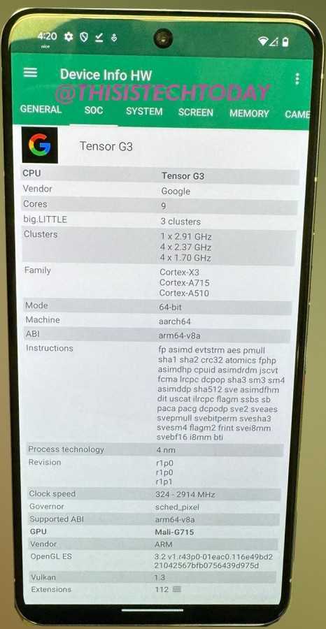 Новая утечка Pixel 8 Pro раскрыла подробности о чипе Tensor G3 9 gsmarena 001 73