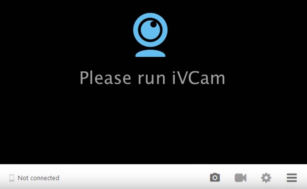 Экран с сообщением запустите iVCam для Windows 11