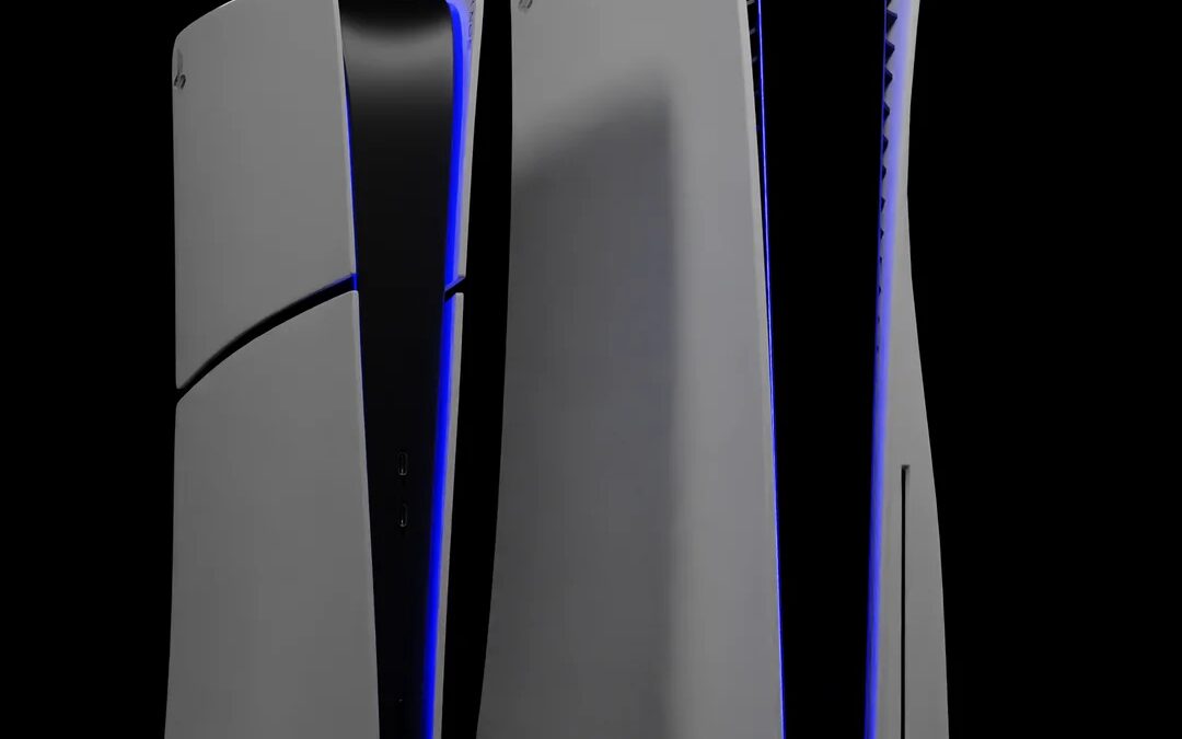 ps5 slim 3d model and ps5 fat 3d model size comparison v0