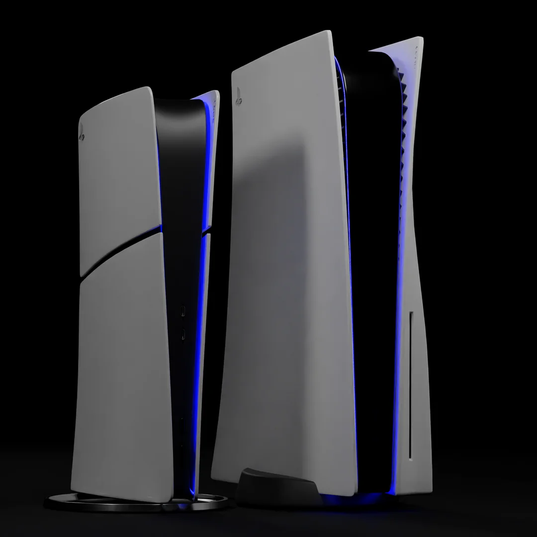 PS5 Slim сравнили с оригинальной консолью на рендере 9 ps5 slim 3d model and ps5 fat 3d model size comparison v0