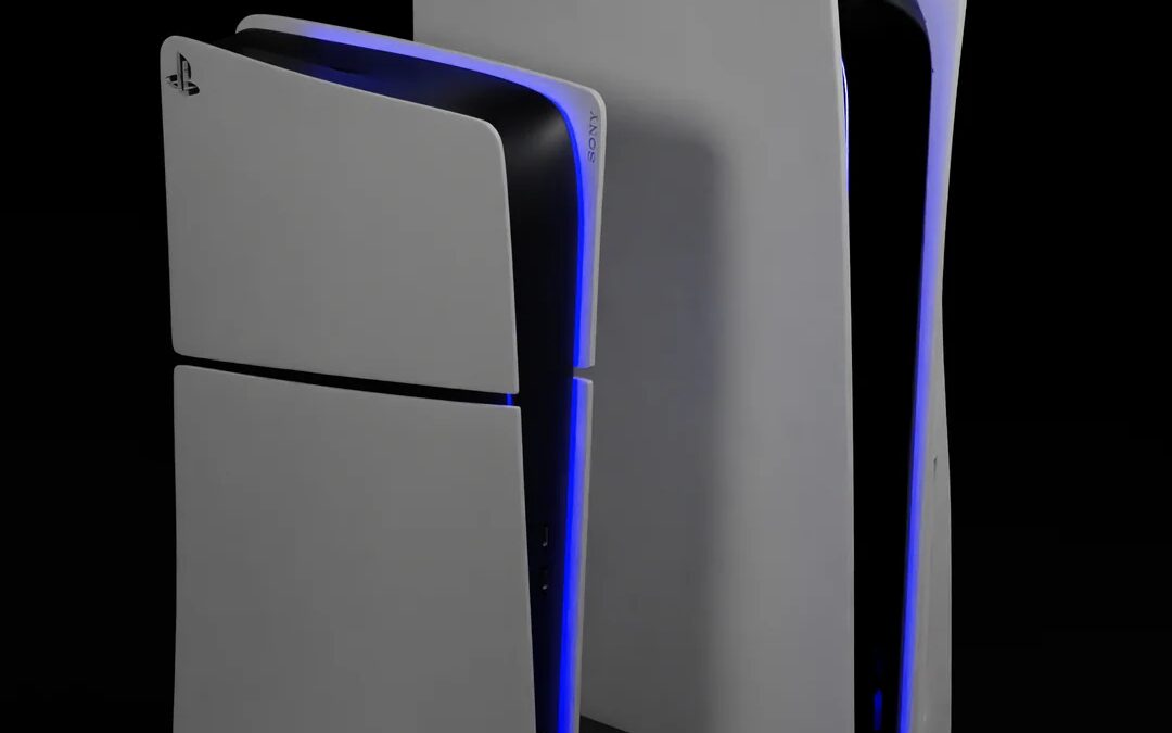 ps5 slim 3d model and ps5 fat 3d model size comparison v0