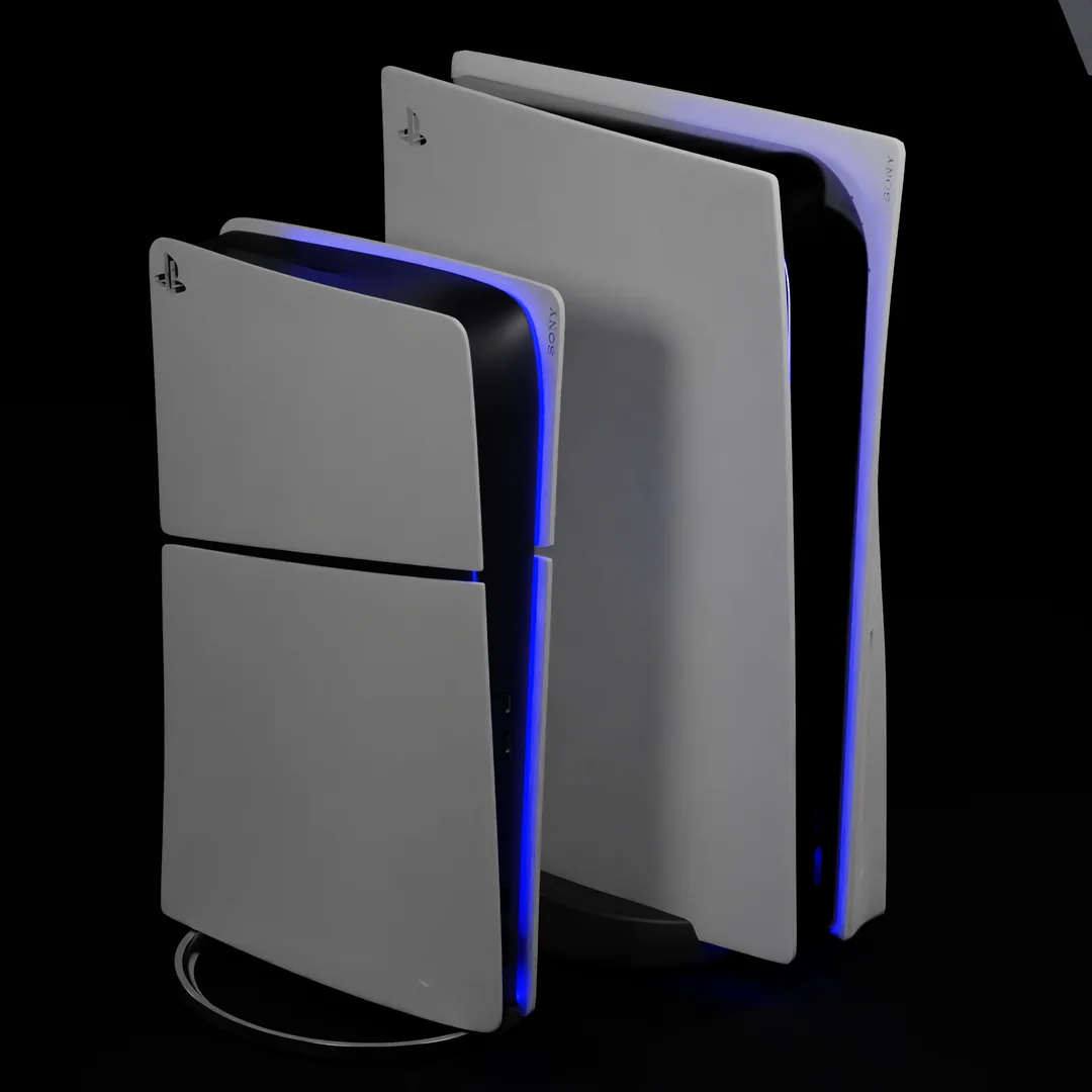 PS5 Slim сравнили с оригинальной консолью на рендере 10 ps5 slim 3d model and ps5 fat 3d model size comparison v0
