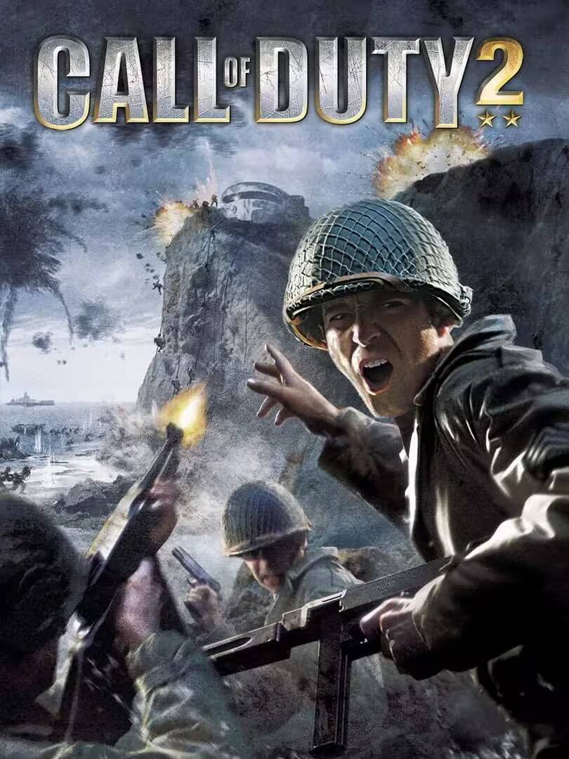 Лучшие игры серии Call of Duty: Часть 2 6 Обложка игры Call of Duty 2 с солдатами в бою