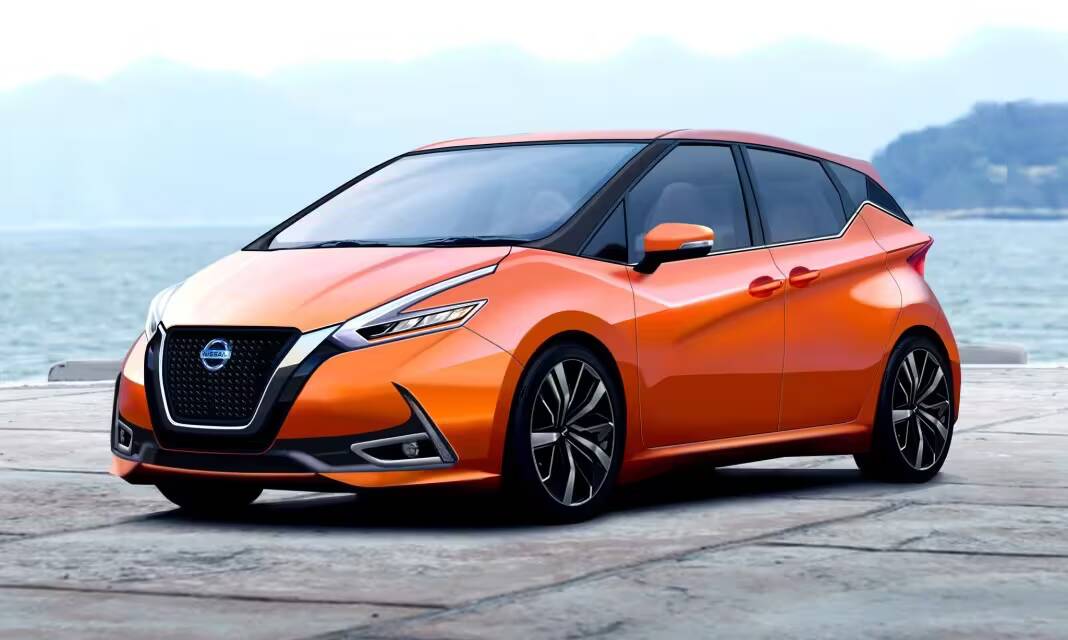 Nissan Note превратится в 7-местный полноприводный минивэн 1 кроссовер Nissan Note с ярким оранжевым кузовом спереди и сбоку