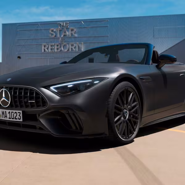 2024 mercedes amg sl63 s e performance front angle view carbuzz 1209871 1600