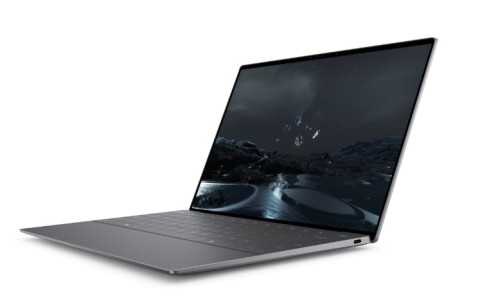 Ноутбук Dell XPS 2024 с тонким корпусом и дисплеем в перспективе