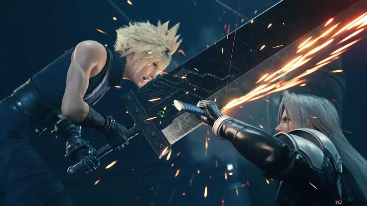 cloud vs sephiroth final fantasy vii remake video game wallpaper