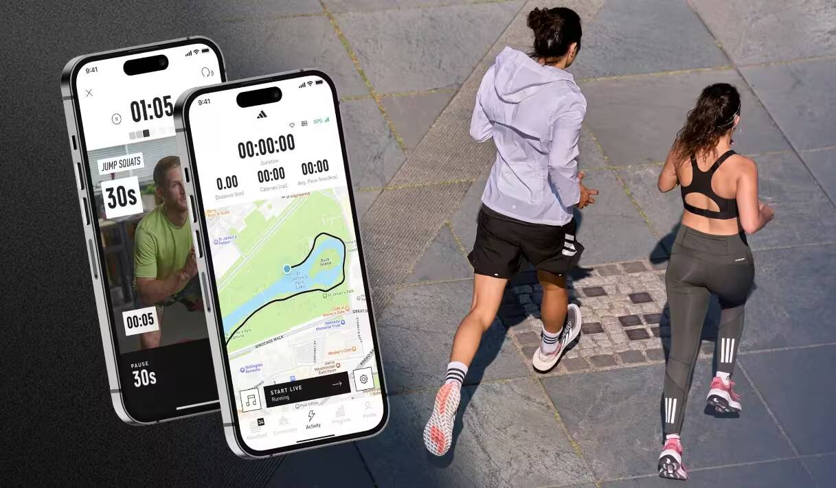 Приложение adidas Running прекращает свою работу в России 1 Экран приложении adidas Running на смартфоне с картой и таймером