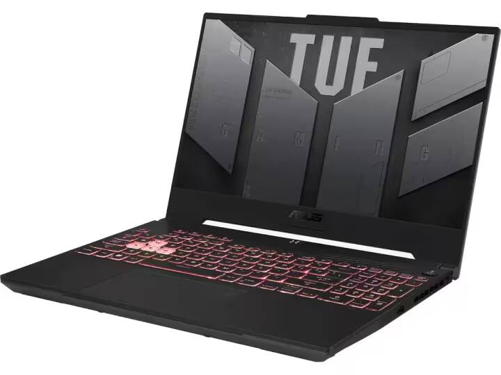 ноутбук ASUS с подсветкой клавиатуры и дисплеем в открытом положении