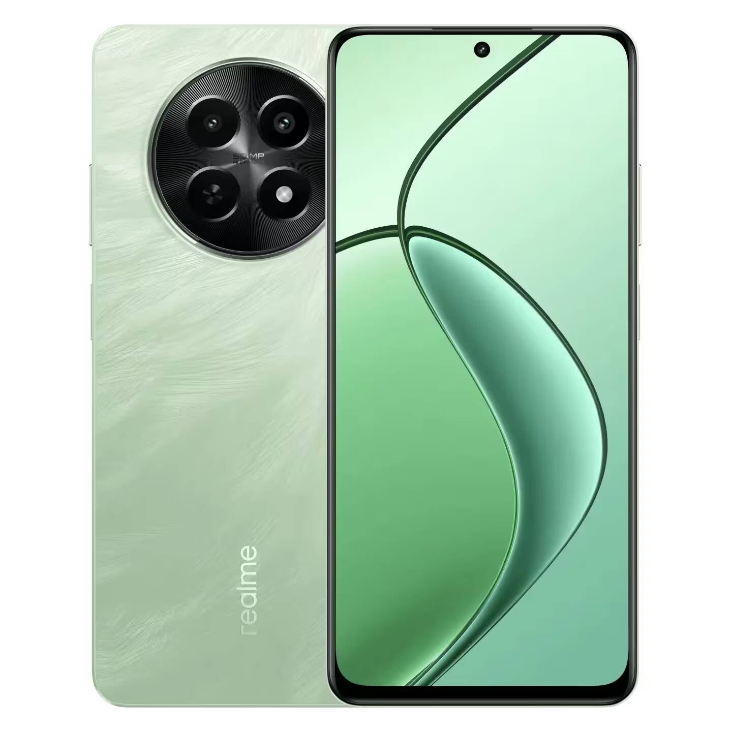 Смартфон Realme 12x с четырьмя камерами на задней панели и крупным дисплеем