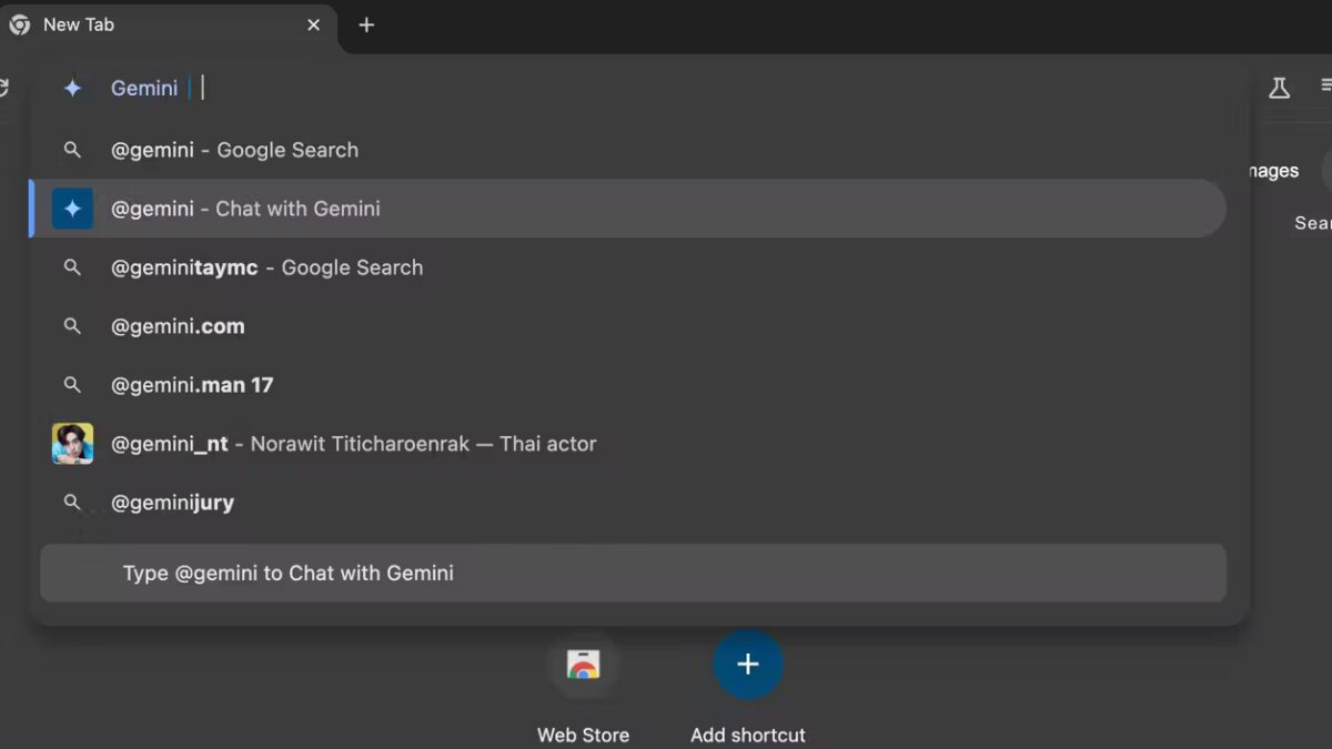 gemini in chrome address bar 2