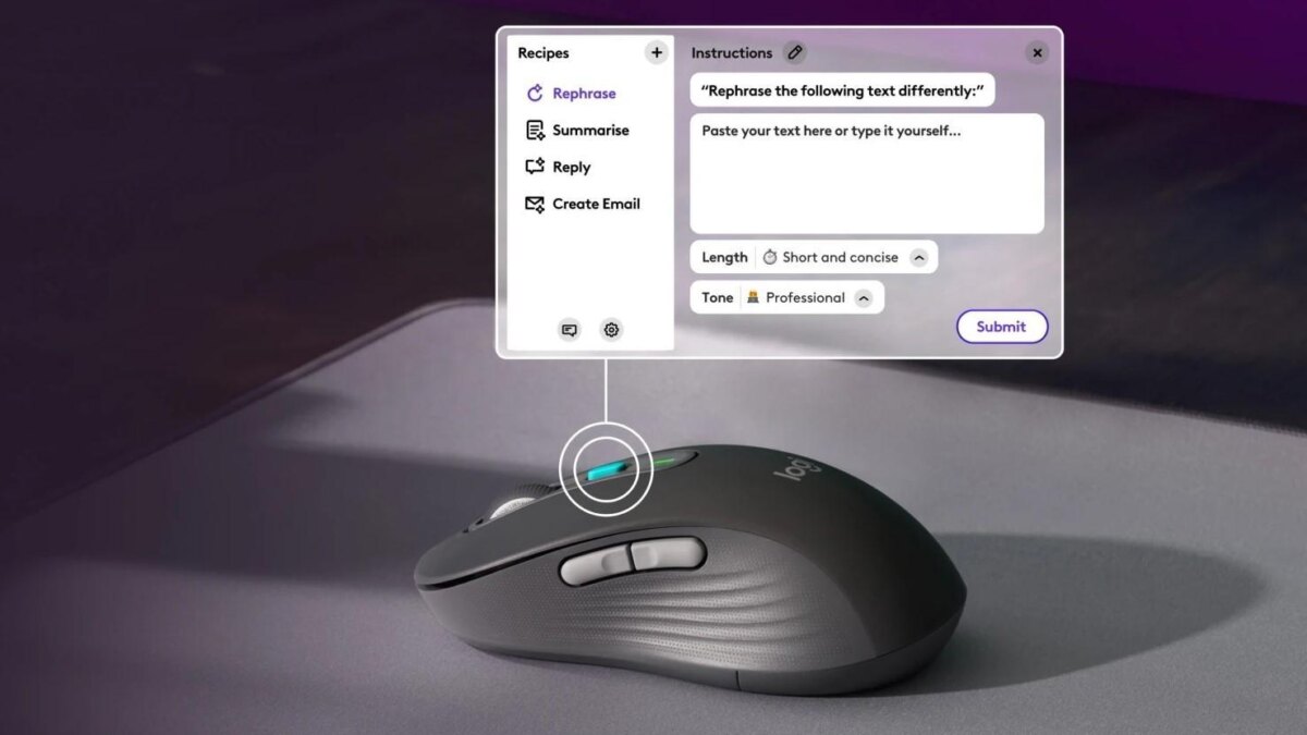 Logitech показал новую беспроводную мышь M750 Wireless Mouse Signature AI Edition 3 logitech predstavila myshku s otdelnoj knopkoj dlya zapuska chatgpt 1