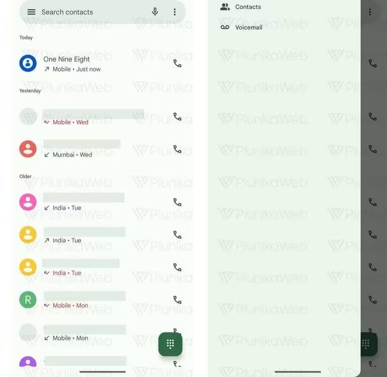 Скриншот интерфейса приложения Телефон на Android