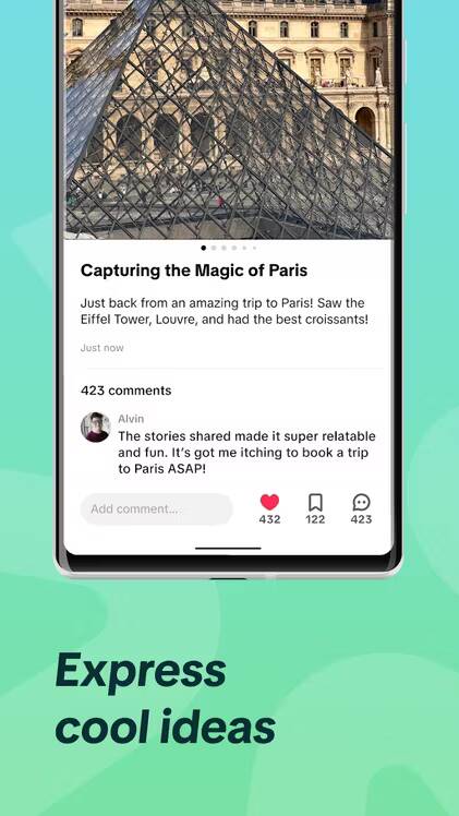 Вышло новое приложение для обмена фотографиями TikTok Notes 3 Экран смартфона с приложением TikTok Notes и комментариями