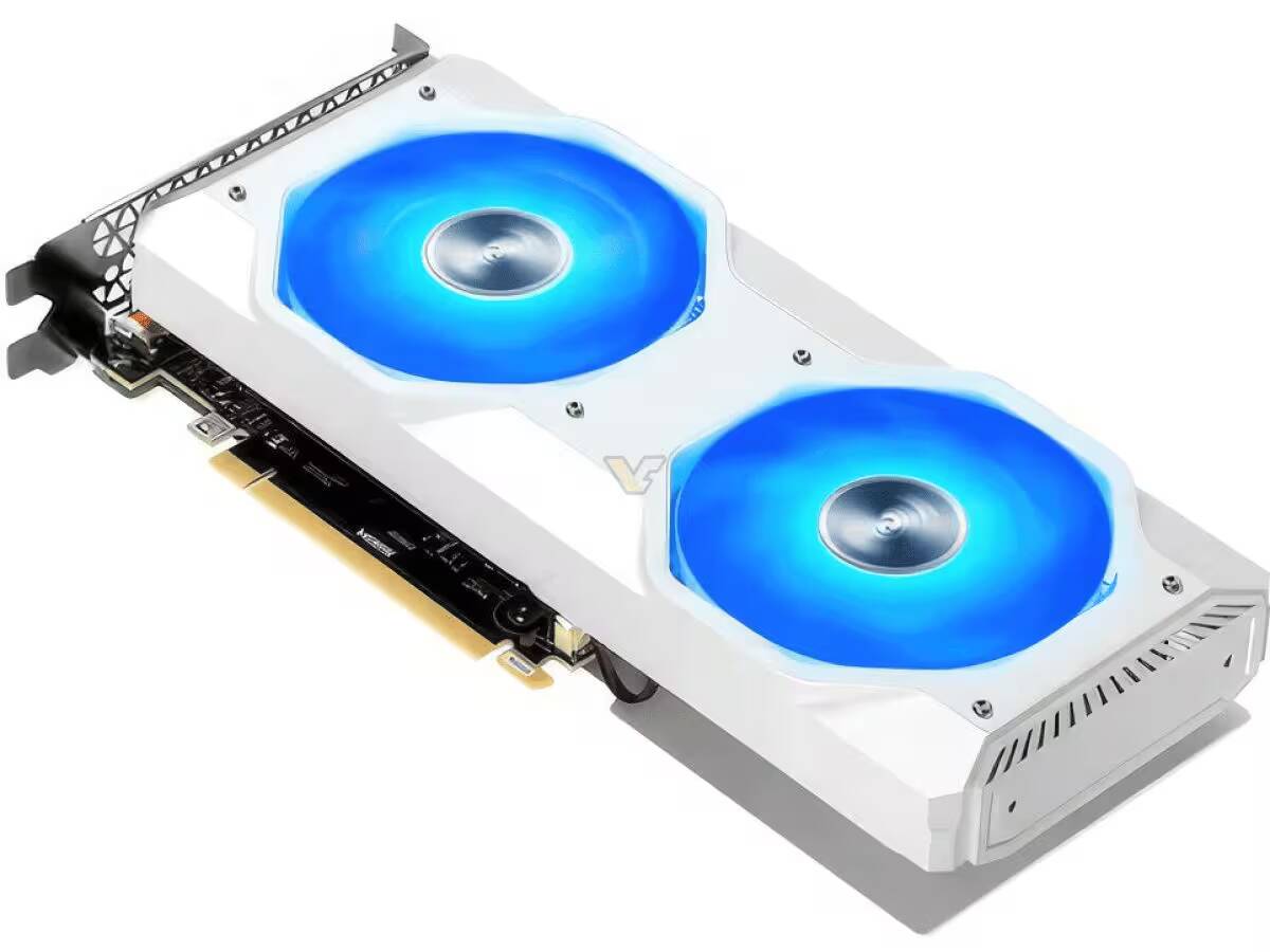 Представлен графический ускоритель Emtek GeForce RTX 4060 Miracle 2 Видеокарта Emtek GeForce RTX 4060 Miracle с подсветкой синий вентилятор горизонтальный угол