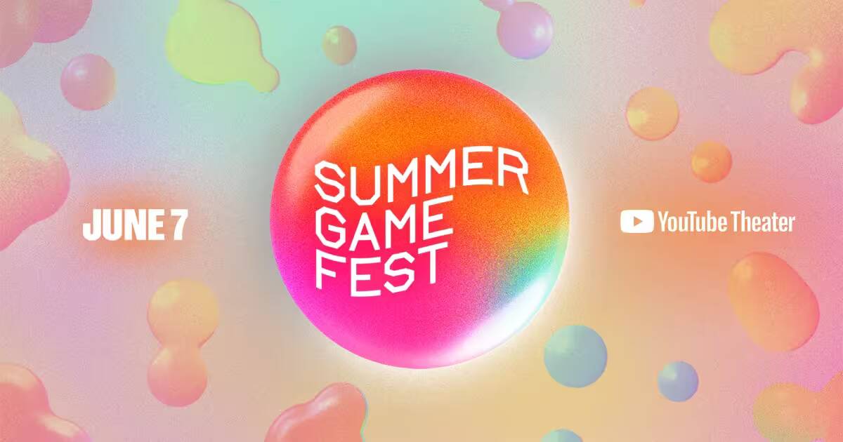Summer 2024 gaming showcase: полное расписание игровых презентаций 2 Цветной круг с надписью Summer Game Fest и датой 7 июня на фоне разноцветных бульбашек