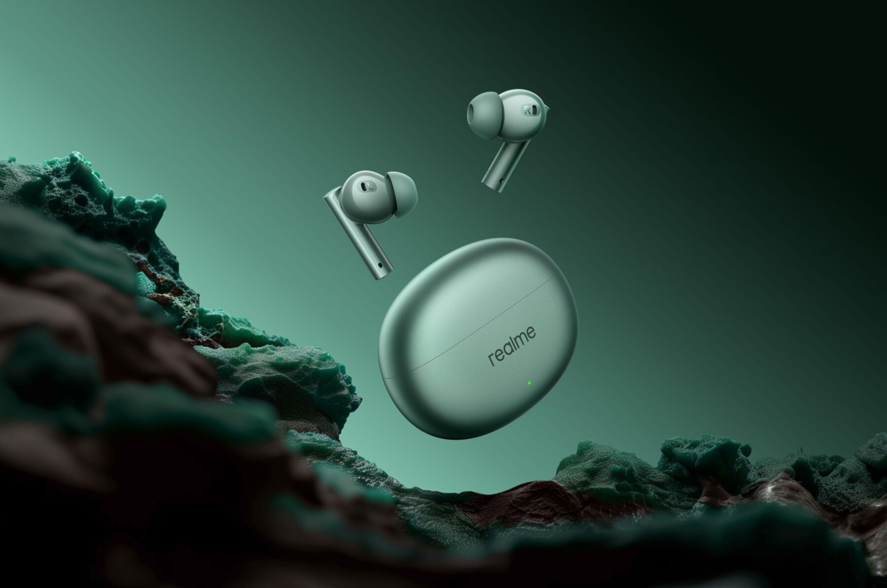 Наушники realme Buds Air6 Pro и realme Buds Air6 доступны в России 5 air 6 场景图 绿色 green scaled