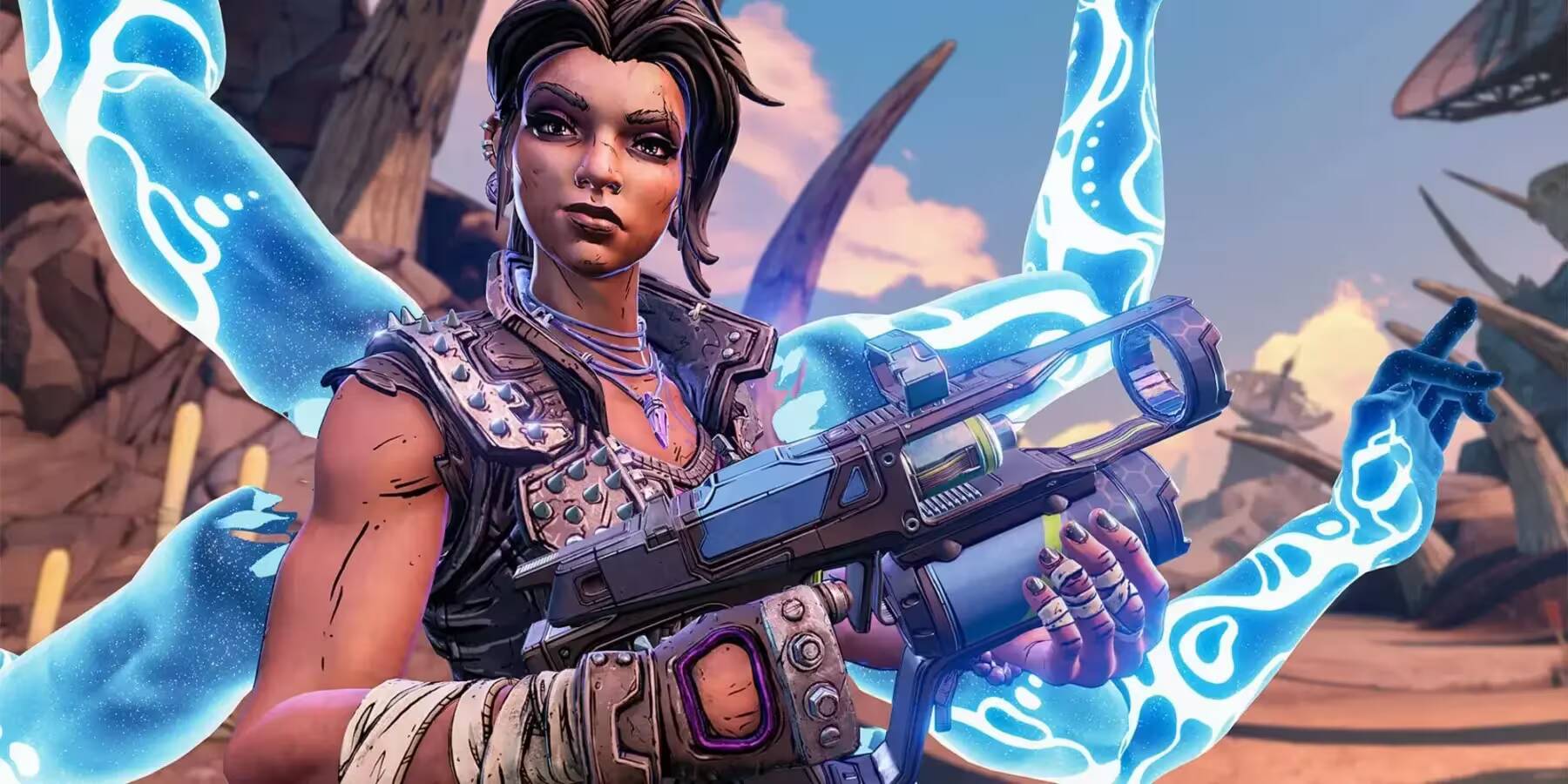 Персонаж из Borderlands 4 с оружием в руке