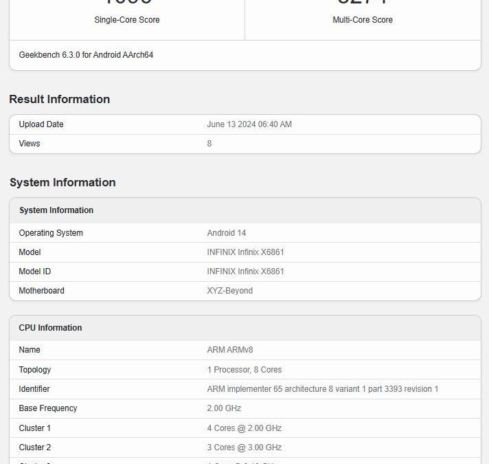 infinix zero 40 5g geekbench