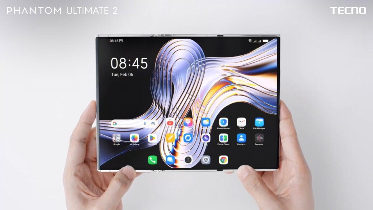Tecno представила самый тонкий складной смартфон с тройным экраном — Phantom Ultimate 2 6 11