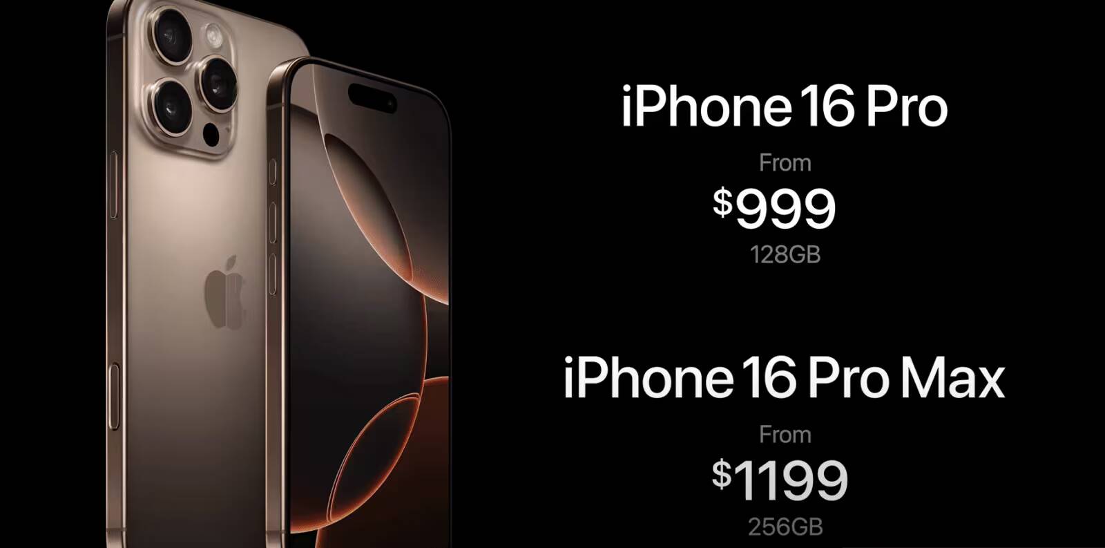 Apple представила iPhone 16 Pro и Pro Max 9 Изображение новых моделей iPhone 16 Pro и Pro Max сзади и спереди