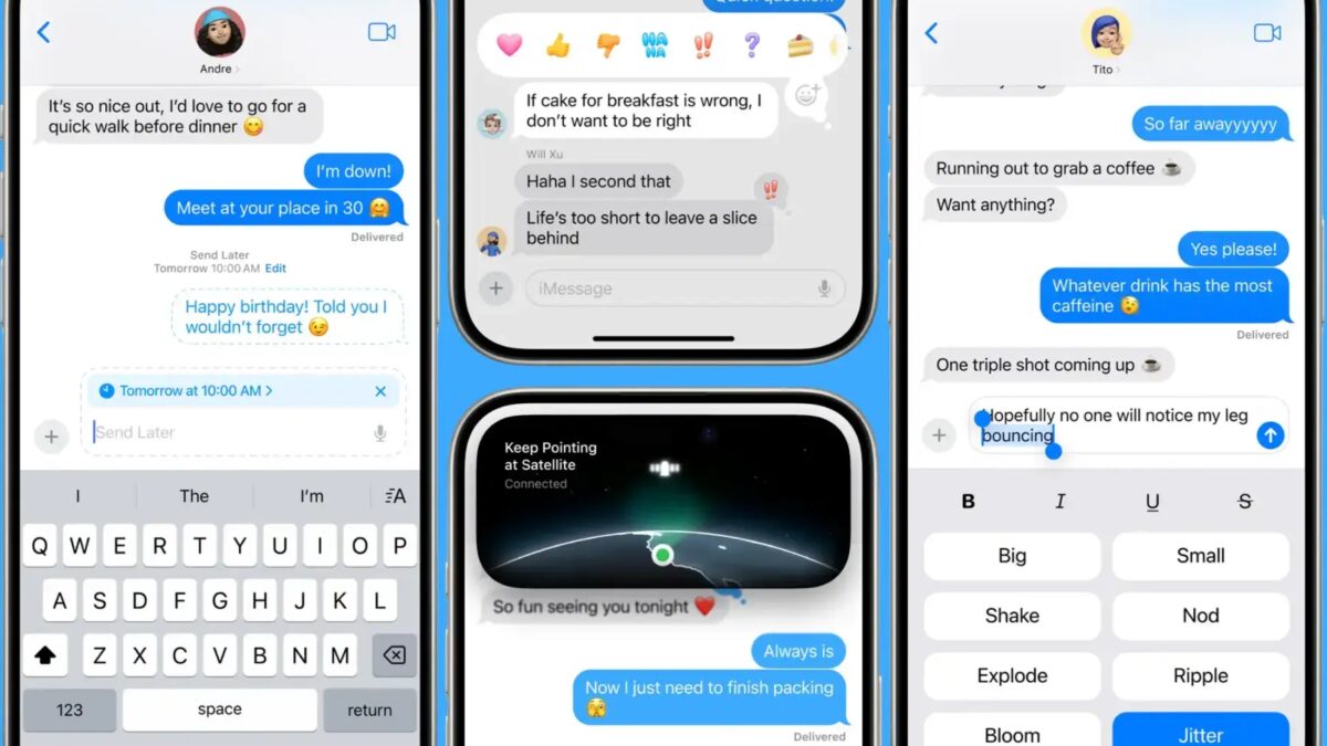 ios 18 imessage features blue background