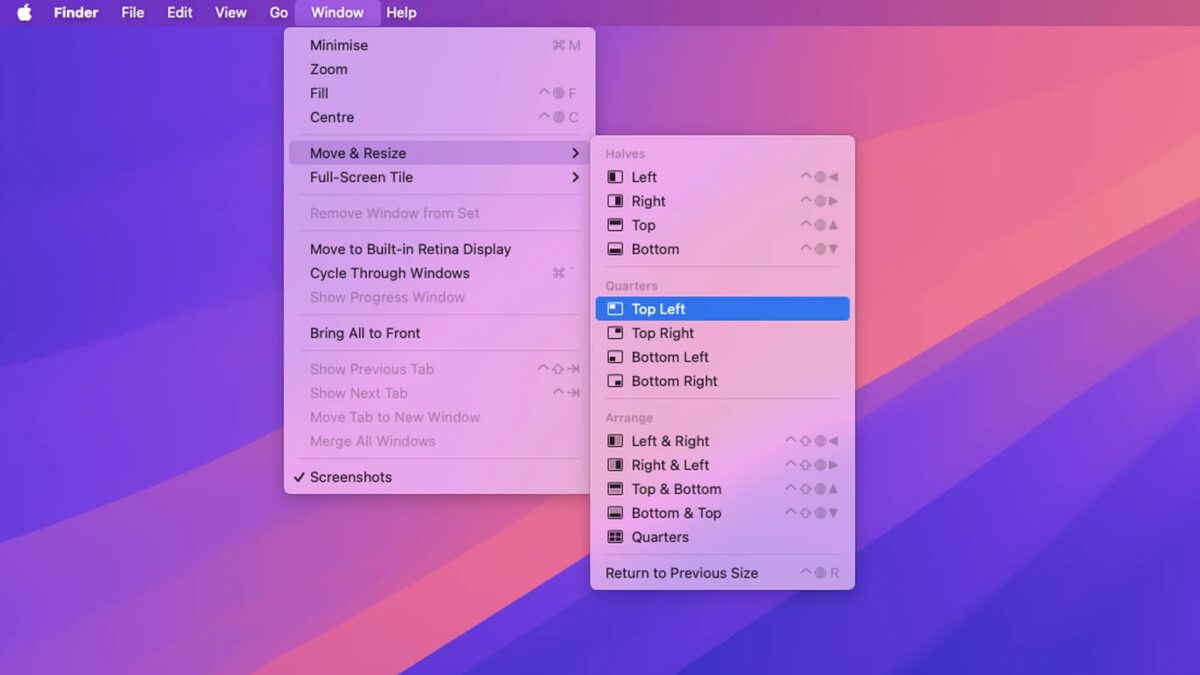 macOS Sequoia: как упорядочить окна с помощью функции привязки 6 04 menu.jpg