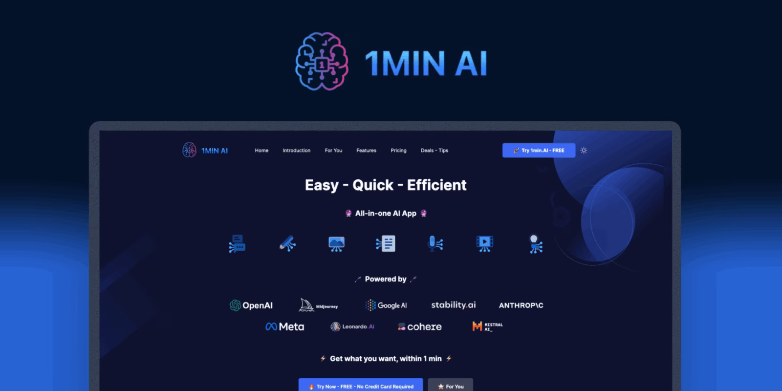1minAI объединил ChatGPT-4, Gemini, MistralAI и другие модели ИИ в одном инструменте 1 1minai 1