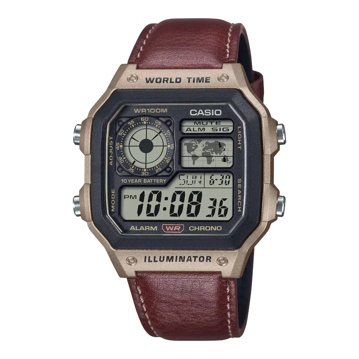Классические часы Casio AE-1200WHL-5AV получили обновление в виде кожаного ремешка 3 Casio AE-1200WHL-5AV
