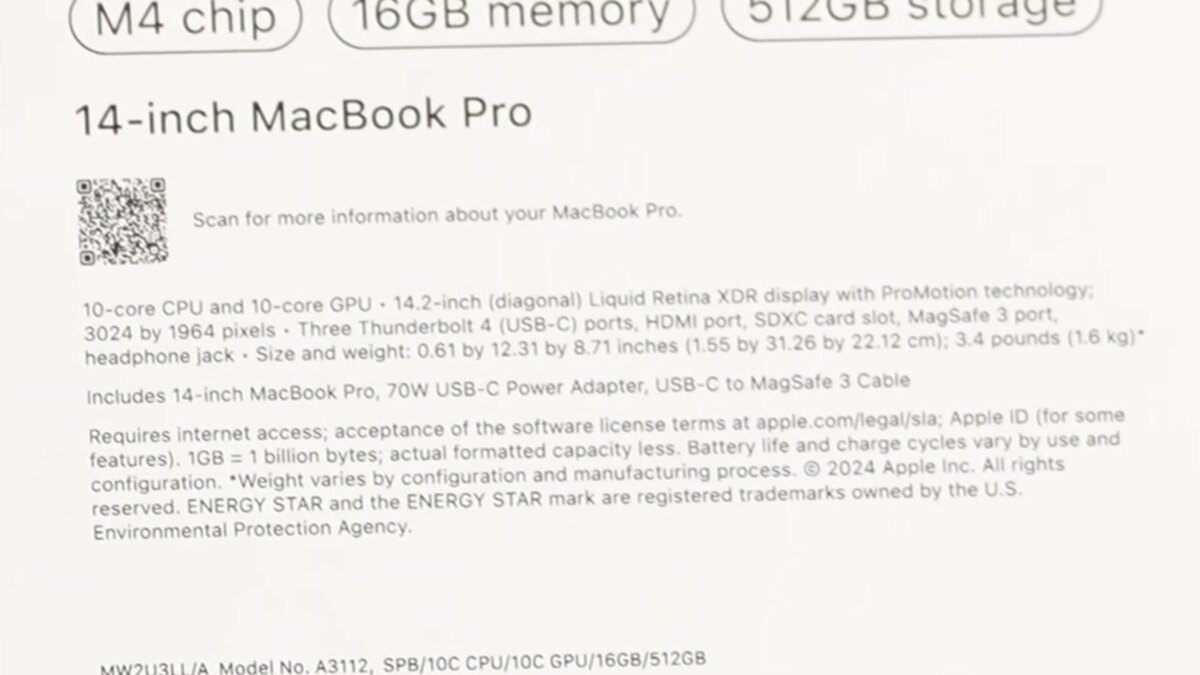 alleged 14 inch m4 macbook pro