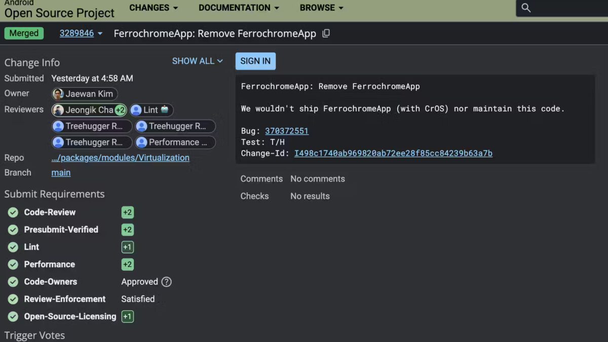 ferrochrome canceled