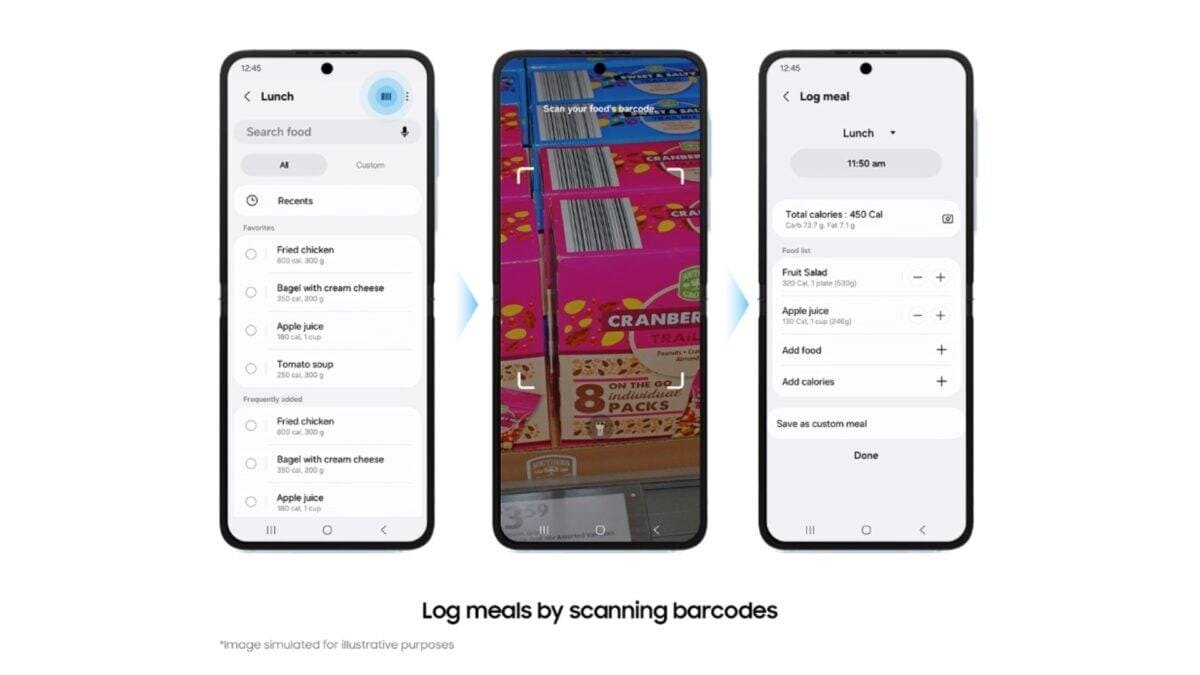 Новые функции в Samsung Health для удобства пользователей 5 samsung health food meals logging barcode 1200x675 1