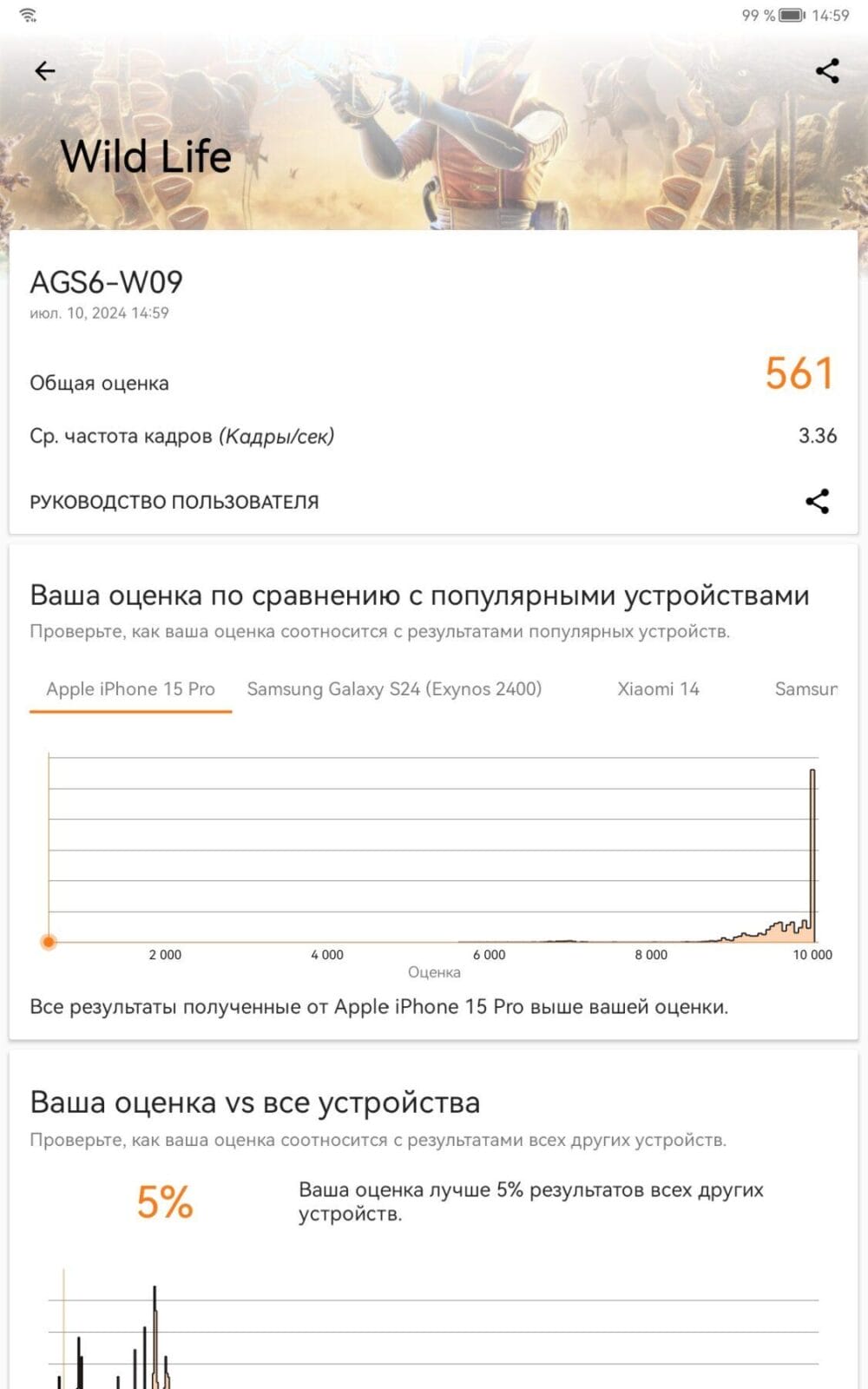 Обзор Huawei MatePad 11 SE: баланс производительности и стиля 41 screenshot 20240710 145957 com.futuremark.dmandroid.application
