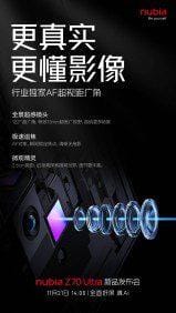 Nubia делится подробностями камеры Z70 Ultra 9 3 7