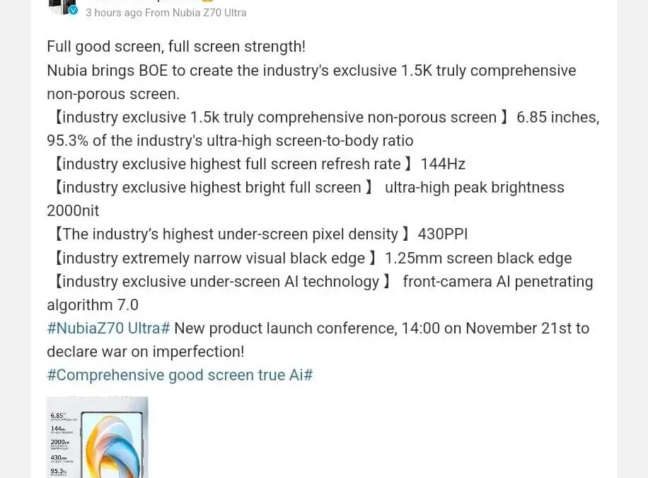 Nubia Z70 Ultra