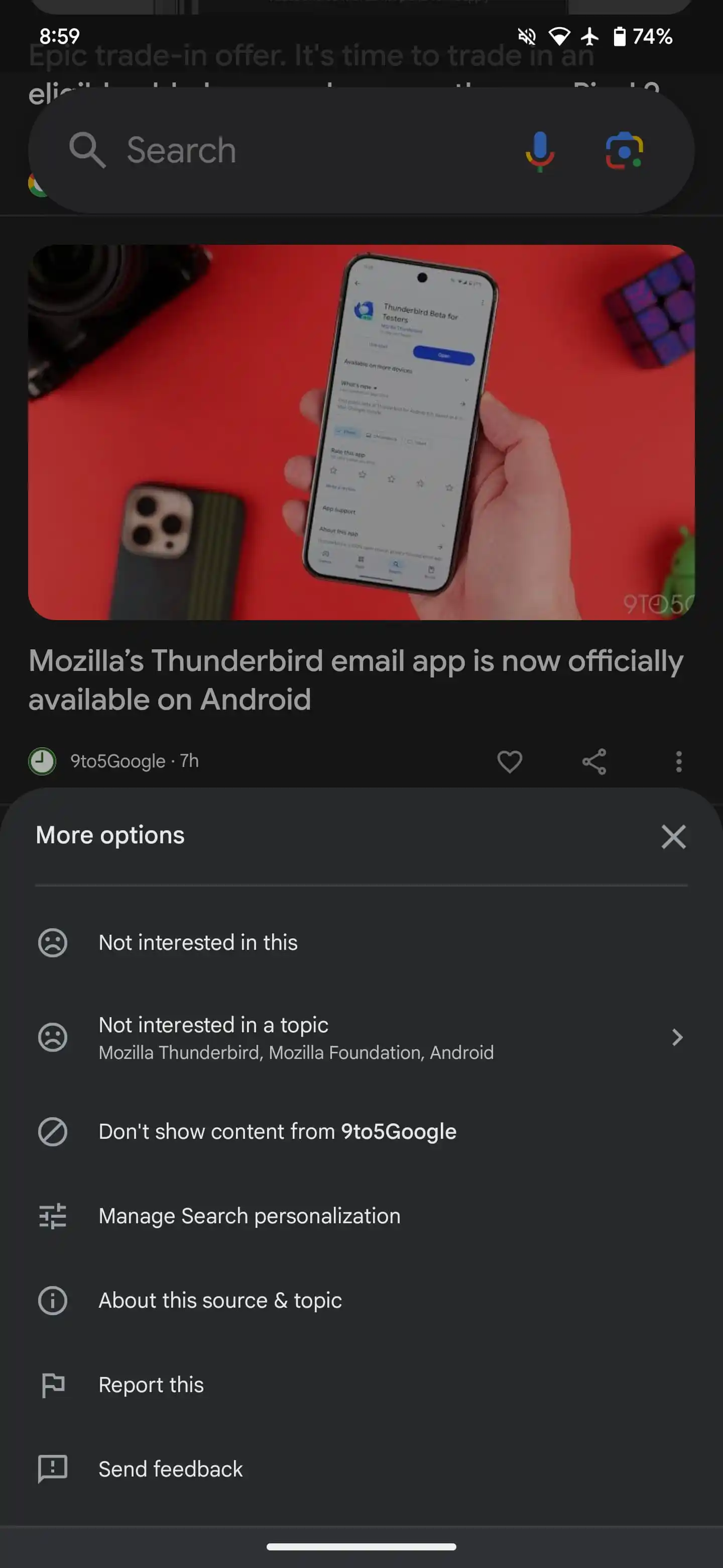 Google Discover тестирует новый дизайн карточек в стиле Material 3 9 google discover current 3.jpg