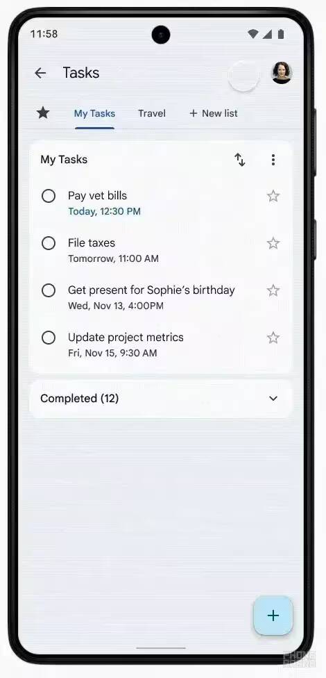 В Google Calendar теперь можно просматривать список задач 1 Экран смартфона с приложением Google Calendar и списком задач