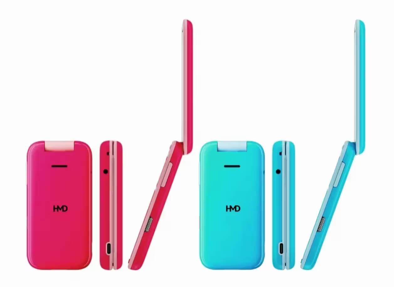 HMD Icon Flip 1: стильный ретро-флипфон с современным подходом 1 Цветные складные телефоны HMD Icon Flip сбоку и спереди